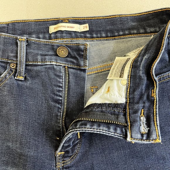 Vtg Levis Jeans Womens 29 Rare Upside Down Tag 311 Shaping Skinny Blue Denim - Picture 4 of 9